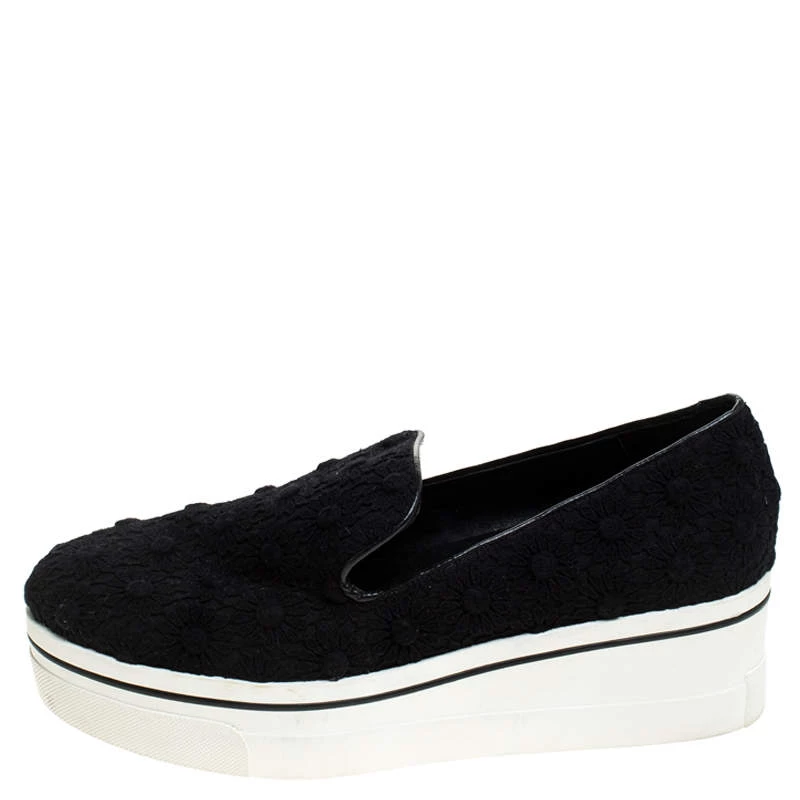 Stella McCartney Floral Embroidered Fabric Binx Platform Slip On Sneakers Size 40 For Women 4 Stella McCartney Floral Embroidered Fabric Binx Platform Slip On Sneakers Size 40 For Women - Image 2