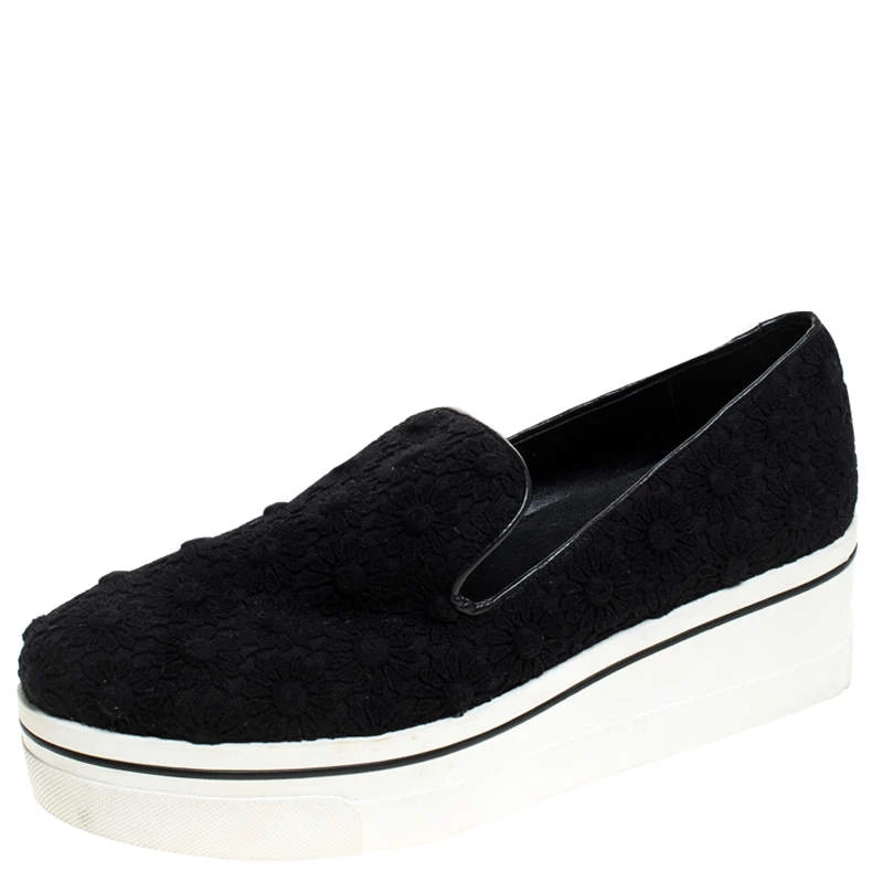 Stella McCartney Floral Embroidered Fabric Binx Platform Slip On Sneakers Size 40 For Women 3 Stella McCartney Floral Embroidered Fabric Binx Platform Slip On Sneakers Size 40 For Women