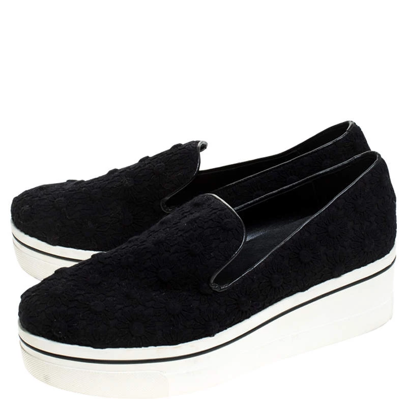 Stella McCartney Floral Embroidered Fabric Binx Platform Slip On Sneakers Size 40 For Women 6 Stella McCartney Floral Embroidered Fabric Binx Platform Slip On Sneakers Size 40 For Women - Image 4