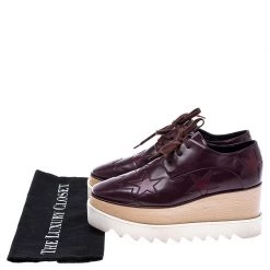 Stella McCartney Burgundy Faux Leather Elyse Star Platform Derby Size 36.5 For Women -Stella McCartney Sales luxury women stella mccartney used shoes p242517 001