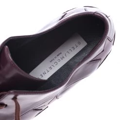 Stella McCartney Burgundy Faux Leather Elyse Star Platform Derby Size 36.5 For Women -Stella McCartney Sales luxury women stella mccartney used shoes p242517 008