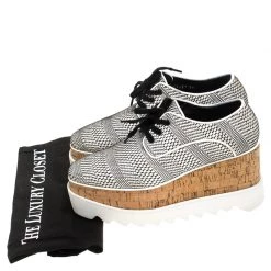 Stella McCartney Black/White Faux Leather Elyse Platform Derby Size 35 For Women -Stella McCartney Sales luxury women stella mccartney used shoes p245967 001
