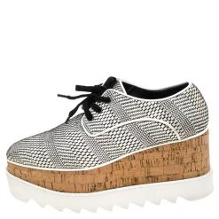 Stella McCartney Black/White Faux Leather Elyse Platform Derby Size 35 For Women -Stella McCartney Sales luxury women stella mccartney used shoes p245967 004