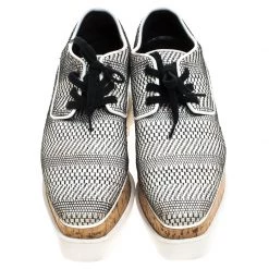 Stella McCartney Black/White Faux Leather Elyse Platform Derby Size 35 For Women -Stella McCartney Sales luxury women stella mccartney used shoes p245967 006