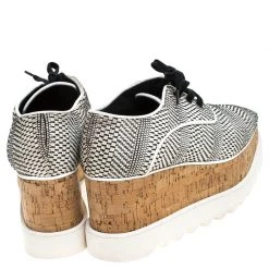 Stella McCartney Black/White Faux Leather Elyse Platform Derby Size 35 For Women -Stella McCartney Sales luxury women stella mccartney used shoes p245967 007