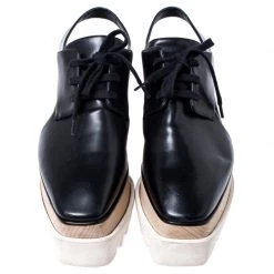 Stella McCartney Black Faux Leather Elyse Cutout Platform Derby Size 36.5 For Women 12 Stella McCartney Black Faux Leather Elyse Cutout Platform Derby Size 36.5 For Women -Stella McCartney Sales luxury women stella mccartney used shoes p246244 004