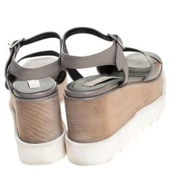 Stella McCartney Grey Faux Leather Creeper Platform Ankle Strap Sandals Size 35 For Women 14 Stella McCartney Grey Faux Leather Creeper Platform Ankle Strap Sandals Size 35 For Women -Stella McCartney Sales luxury women stella mccartney used shoes p246812 005