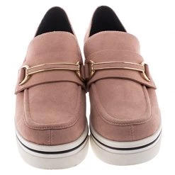 Stella McCartney Blush Pink Faux Suede Platform Loafers Size 38 For Women -Stella McCartney Sales luxury women stella mccartney used shoes p249859 001