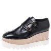 Stella McCartney Black Faux Leather Elyse Buckle Platform Derby Sneakers Size 40 For Women -Stella McCartney Sales luxury women stella mccartney used shoes p250631 004