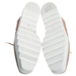 Stella McCartney Beige/Silver Faux Leather Elyse Star Platform Lace Up Derby Size 36.5 For Women -Stella McCartney Sales luxury women stella mccartney used shoes p251223 001
