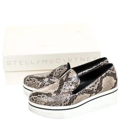 Stella McCartney Beige Faux Python Platform Slip On Sneakers Size 38 For Women -Stella McCartney Sales luxury women stella mccartney used shoes p253836 009