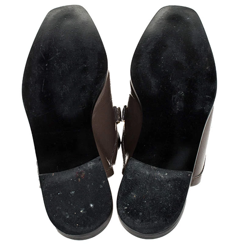 Stella McCartney Dark Beige Faux Leather Chain Slide Mules Size 38 For Women 8 Stella McCartney Dark Beige Faux Leather Chain Slide Mules Size 38 For Women - Image 6