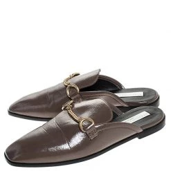 Stella McCartney Dark Beige Faux Leather Chain Slide Mules Size 38 For Women 13 Stella McCartney Dark Beige Faux Leather Chain Slide Mules Size 38 For Women -Stella McCartney Sales luxury women stella mccartney used shoes p254748 007
