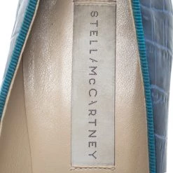 Stella McCartney Blue Croc Embossed Faux Leather Pumps Size 38 For Women -Stella McCartney Sales luxury women stella mccartney used shoes p259380 004