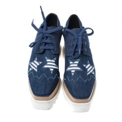 Stella McCartney Blue Denim Elyse Star Platform Derby Size 35 For Women -Stella McCartney Sales luxury women stella mccartney used shoes p260857 005