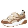 Stella McCartney Beige/Brown Fabric And Faux Leather Eclypse Velcro Sneakers Size 40 For Women -Stella McCartney Sales luxury women stella mccartney used shoes p261182 004