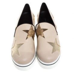 Stella McCartney Beige Faux Leather Binx Star Platform Slip On Sneakers Size 41 For Women -Stella McCartney Sales luxury women stella mccartney used shoes p262693 005