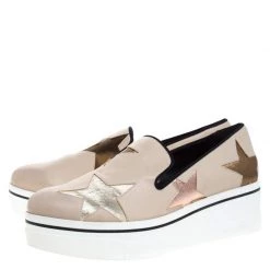 Stella McCartney Beige Faux Leather Binx Star Platform Slip On Sneakers Size 41 For Women -Stella McCartney Sales luxury women stella mccartney used shoes p262693 007