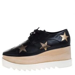 Stella McCartney Black Faux Leather Elyse Star Platform Derby Size 40.5 For Women 11 Stella McCartney Black Faux Leather Elyse Star Platform Derby Size 40.5 For Women -Stella McCartney Sales luxury women stella mccartney used shoes p262767 005