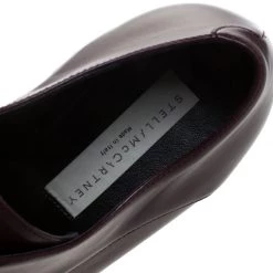 Stella McCartney Burgundy Faux Leather Elyse Platform Lace Up Derby Size 39 For Women -Stella McCartney Sales luxury women stella mccartney used shoes p263527 006