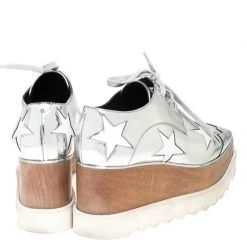 Stella McCartney Metallic Silver Faux Leather Elyse Star Platform Derby Size 40 For Women -Stella McCartney Sales luxury women stella mccartney used shoes p265768 001