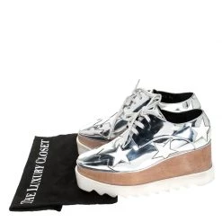 Stella McCartney Metallic Silver Faux Leather Elyse Star Platform Derby Size 40 For Women -Stella McCartney Sales luxury women stella mccartney used shoes p265768 002