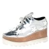 Stella McCartney Metallic Silver Faux Leather Elyse Star Platform Derby Size 40 For Women 1 Stella McCartney Metallic Silver Faux Leather Elyse Star Platform Derby Size 40 For Women -Stella McCartney Sales luxury women stella mccartney used shoes p265768 005