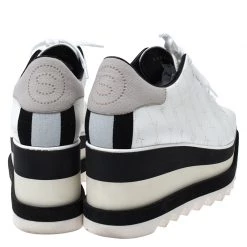 Stella McCartney White Perforated Logo Faux Leather Elyse Platform Sneakers Size 37.5 For Women -Stella McCartney Sales luxury women stella mccartney used shoes p267094 002