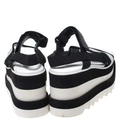 Stella McCartney Black/White Fabric Sneak Elyse Platform Sandals Size 35.5 For Women -Stella McCartney Sales luxury women stella mccartney used shoes p268109 006