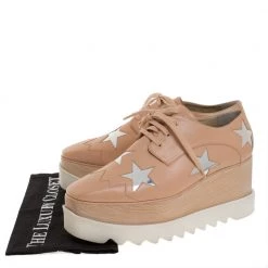 Stella McCartney Camel/Silver Faux Leather Elyse Star Platform Derby Size 40 For Women -Stella McCartney Sales luxury women stella mccartney used shoes p273202 003