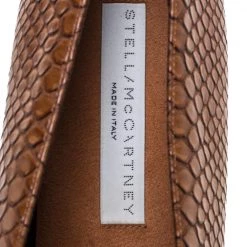 Stella McCartney Brown Python Embossed Faux Leather Wooden Clog Sandals Size 39 For Women -Stella McCartney Sales luxury women stella mccartney used shoes p274680 004
