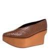 Stella McCartney Brown Python Embossed Faux Leather Wooden Clog Sandals Size 39 For Women -Stella McCartney Sales luxury women stella mccartney used shoes p274680 006