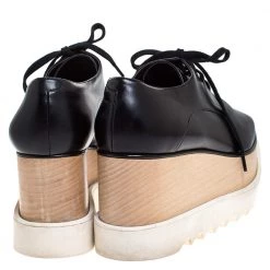 Stella McCartney Black Faux Leather Elyse Platform Derby Sneakers Size 36.5 For Women -Stella McCartney Sales luxury women stella mccartney used shoes p277115 002