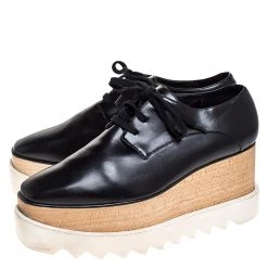 Stella McCartney Black Faux Leather Elyse Platform Derby Sneakers Size 36.5 For Women -Stella McCartney Sales luxury women stella mccartney used shoes p277115 007