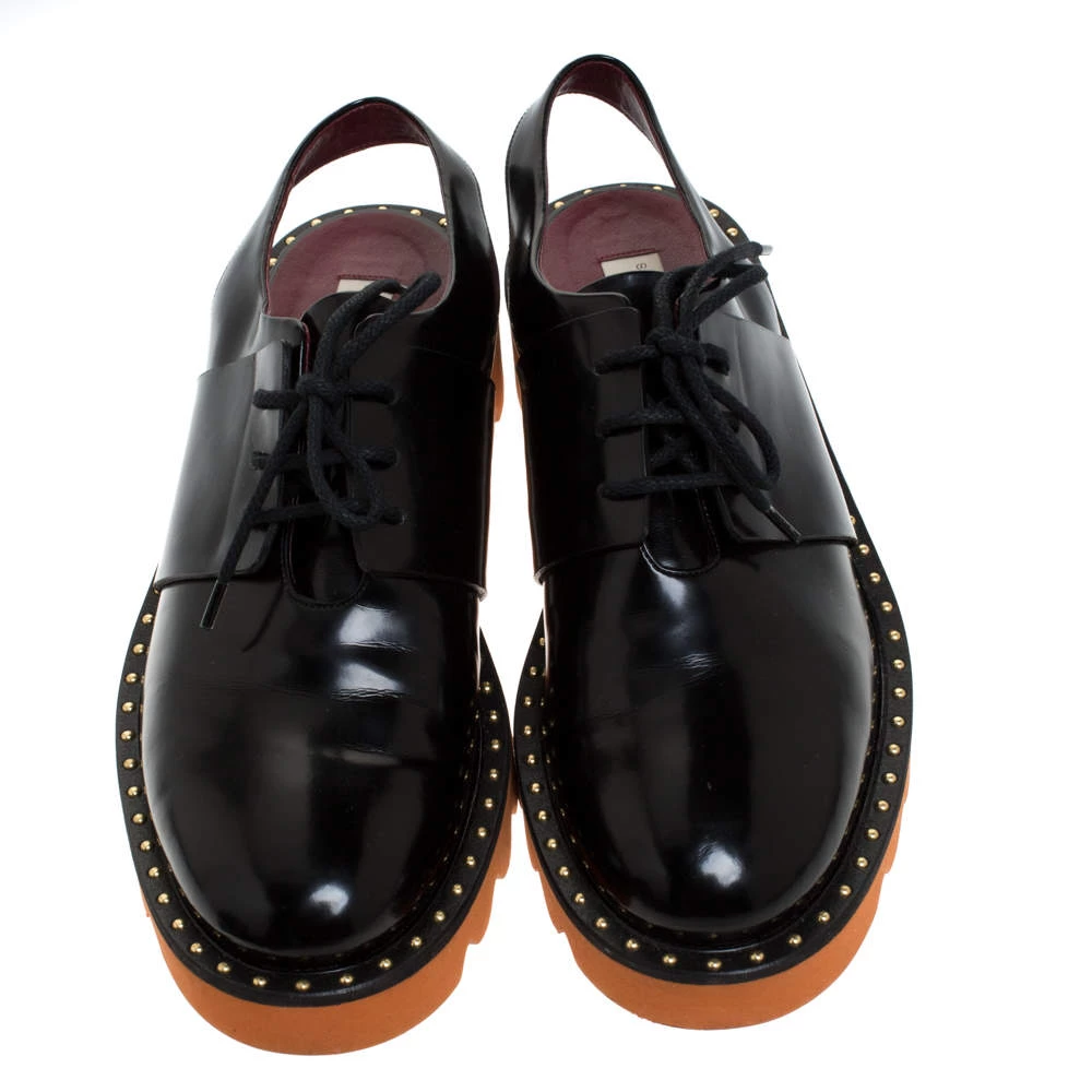 Stella McCartney Black Faux Leather Odette Slingback Derby Size 39 For Women 5 Stella McCartney Black Faux Leather Odette Slingback Derby Size 39 For Women - Image 3