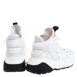 Stella McCartney White/Black Neoprene And Faux Leather Eclypse High Top Chunky Sneakers Size 39 For Women -Stella McCartney Sales luxury women stella mccartney used shoes p278476 001