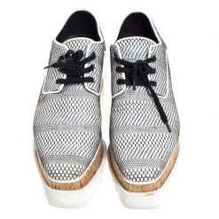 Stella McCartney Black/White Faux Leather Elyse Platform Derby Size 39 For Women -Stella McCartney Sales luxury women stella mccartney used shoes p279534 1584596262 006