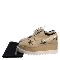 Stella McCartney Beige Faux Leather Elyse Star Platform Lace Up Derby Size 41 For Women 17 Stella McCartney Beige Faux Leather Elyse Star Platform Lace Up Derby Size 41 For Women -Stella McCartney Sales luxury women stella mccartney used shoes p281456 001