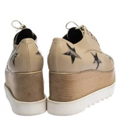 Stella McCartney Beige Faux Leather Elyse Star Platform Lace Up Derby Size 41 For Women 14 Stella McCartney Beige Faux Leather Elyse Star Platform Lace Up Derby Size 41 For Women -Stella McCartney Sales luxury women stella mccartney used shoes p281456 005