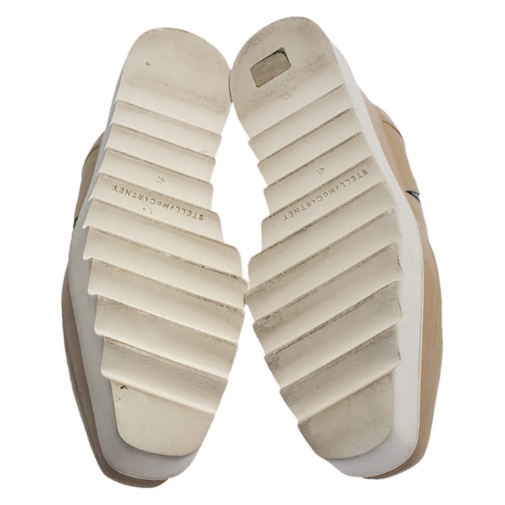 Stella McCartney Beige Faux Leather Elyse Star Platform Lace Up Derby Size 41 For Women 8 Stella McCartney Beige Faux Leather Elyse Star Platform Lace Up Derby Size 41 For Women - Image 6
