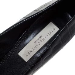 Stella McCartney Black Faux Croc Embossed Leather Platform Pumps Size 38.5 For Women -Stella McCartney Sales luxury women stella mccartney used shoes p286019 004