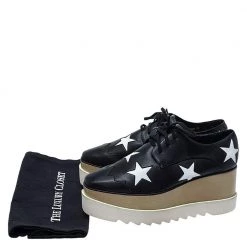 Stella McCartney Black/White Faux Leather Elyse Star Platform Derby Size 39 For Women 17 Stella McCartney Black/White Faux Leather Elyse Star Platform Derby Size 39 For Women -Stella McCartney Sales luxury women stella mccartney used shoes p286276 001