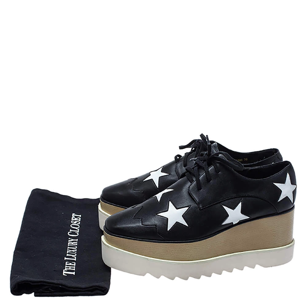 Stella McCartney Black/White Faux Leather Elyse Star Platform Derby Size 39 For Women 10 Stella McCartney Black/White Faux Leather Elyse Star Platform Derby Size 39 For Women - Image 8