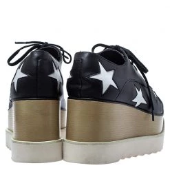 Stella McCartney Black/White Faux Leather Elyse Star Platform Derby Size 39 For Women 14 Stella McCartney Black/White Faux Leather Elyse Star Platform Derby Size 39 For Women -Stella McCartney Sales luxury women stella mccartney used shoes p286276 005