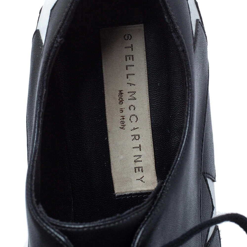 Stella McCartney Black/White Faux Leather Elyse Star Platform Derby Size 39 For Women 9 Stella McCartney Black/White Faux Leather Elyse Star Platform Derby Size 39 For Women - Image 7
