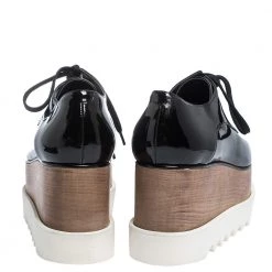 Stella McCartney Black Faux Patent Leather Elyse Platform Derby Size 37.5 For Women 14 Stella McCartney Black Faux Patent Leather Elyse Platform Derby Size 37.5 For Women -Stella McCartney Sales luxury women stella mccartney used shoes p290687 002
