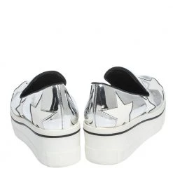 Stella McCartney Metallic Silver White Star Platform Binx Sneakers Size 35 For Women -Stella McCartney Sales luxury women stella mccartney used shoes p295222 001