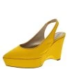 Stella McCartney Yellow Canvas Slingback Wedges Size 40 For Women -Stella McCartney Sales luxury women stella mccartney used shoes p295855 001