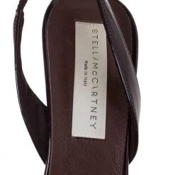 Stella McCartney Burgundy Faux Patent Leather Slingback Sandals Size 36.5 For Women -Stella McCartney Sales luxury women stella mccartney used shoes p297231 005