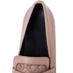 Stella McCartney Pink Faux Leather And Lace Penny Platform Loafers Size 38 For Women -Stella McCartney Sales luxury women stella mccartney used shoes p300226 002